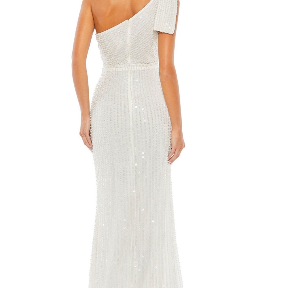 One-Shoulder Model# 93735 Pearl Embelished Evening Gown - Picture 3 of 10